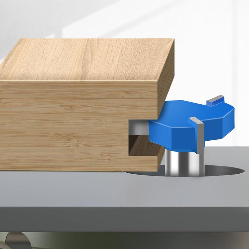 5Pcs Three-Blade Slot Cutter Router Bit, ''T'' Type Slotting Bit , Slot Router Bit Set,1/2" Shank,Cutting Height 13/64", 15/64", 5/16", 25/64", 15/32", Slotting Knife for Woodworking 1/2inch Shank 5 Bits Set