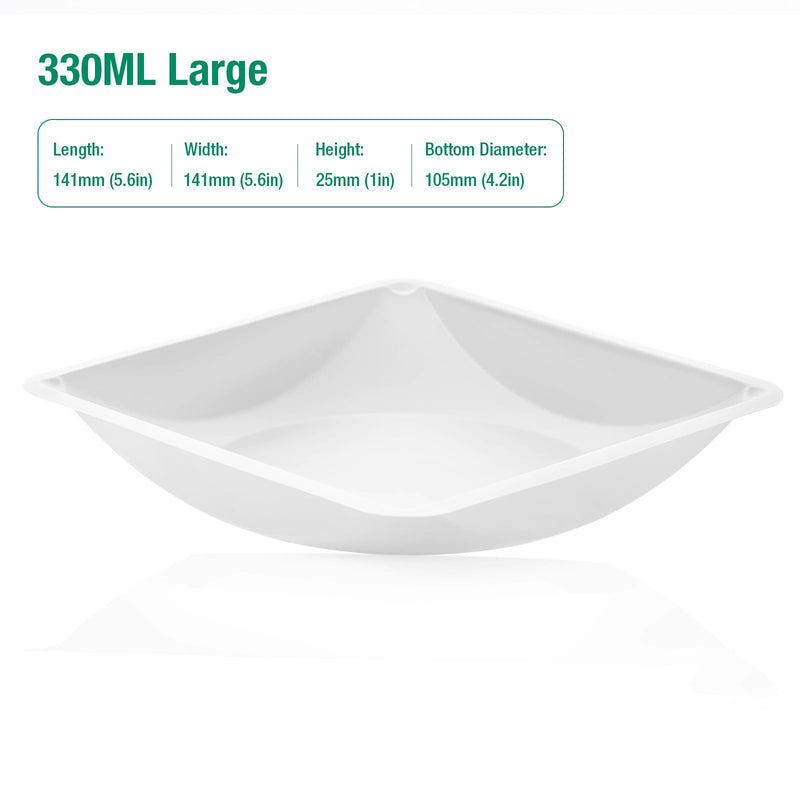 Large Disposable Weighing Boats 330ml 125 Pack – Translucent White - Food-Grade Anti-Static Polystyrene for Laboratory, Scientific, Culinary, Precise Measuring, Durable, Leak-Proof, Easy-Pour