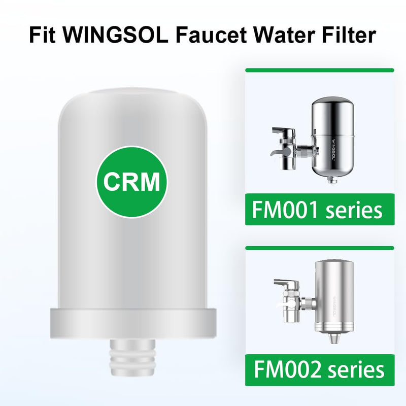 WINGSOL Replacement Filter Cartridge for Faucet Filter Compatibel with: WS-FM001-PAC/5in1/PC/CRM/(LED), WS-FM002-PAC/(LED), Washable Ceramic