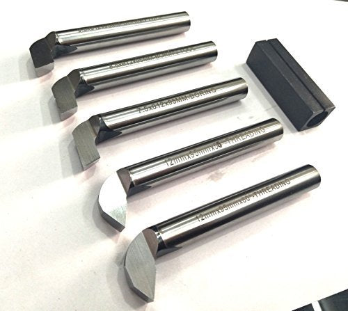 HSS THREADING & BORING TOOL SET WITH HOLDER FOR LATHE MACHINE ((12 MM SHANK)) (12 MM SHANK)
