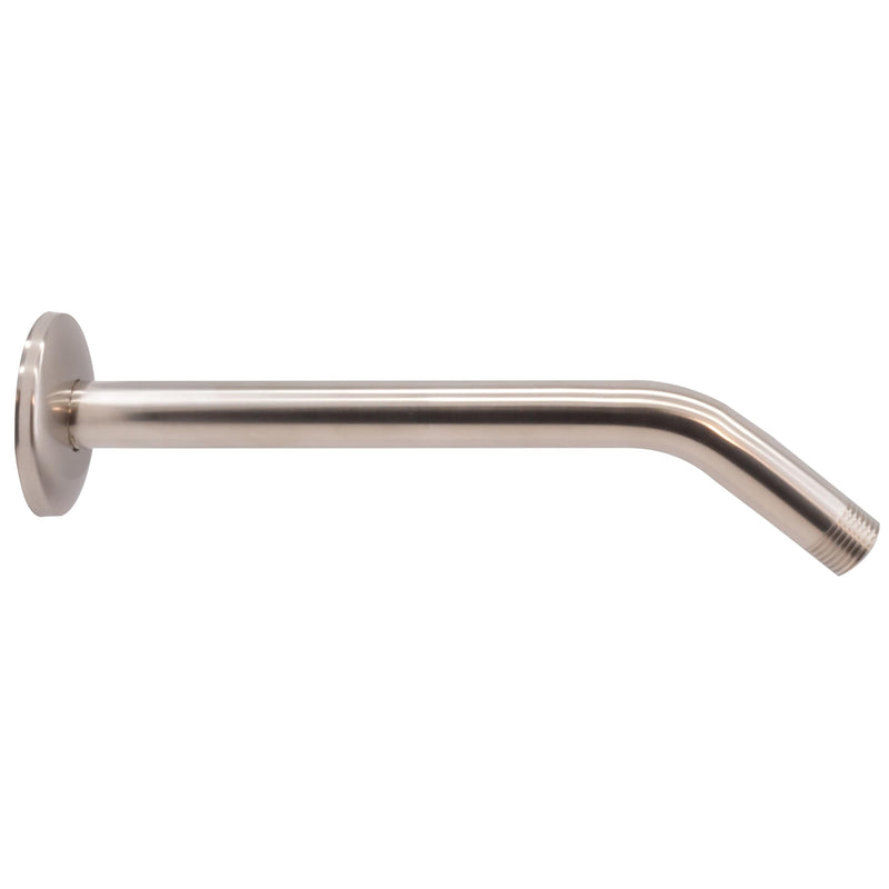 Westbrass A302-1-20 1/2" IPS x 10"Wall Mount Shower Arm with Sure Grip Flange, Stainless Steel