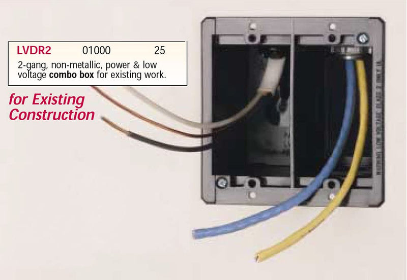 iMBAPrice IMBA-LVDR2-1 (2-Gang) Cut-in Combo Electrical Power and Low-Voltage/Old Work Box for Existing Construction, 1-Pack