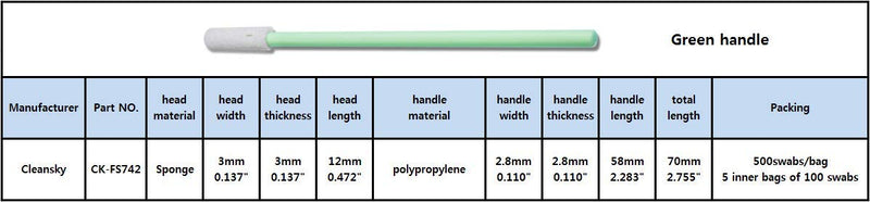 500 pcs 2.75" Small Head Cleaning Swab Sponge Dust Free Round Foam Tipped Swab Sticks for Camera Optical Lens and Automotive Detailing and Hard-to-Reach Area CK-FS742 (500) 500