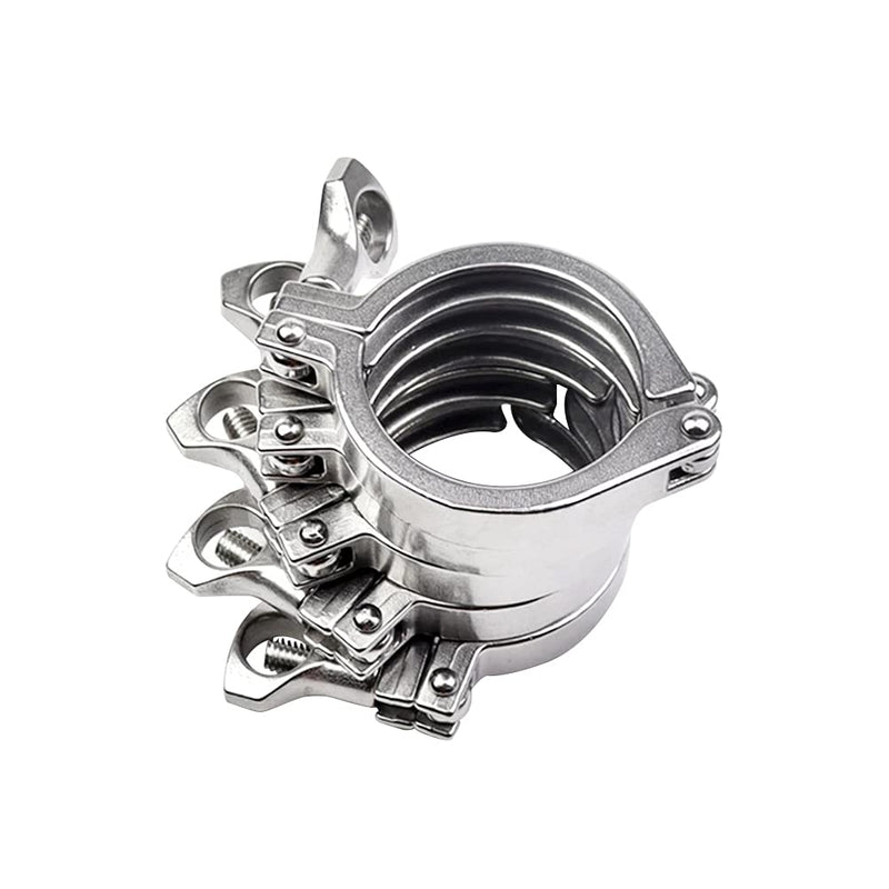 Beduan 2" Sanitary Tri Clamp, 304 Stainless Steel Single Pin Heavy Duty Tri Clamp Clover with Wing Nut for Ferrule TC 2". 2Pack (2 Inch) 2 Inch PackOf 2