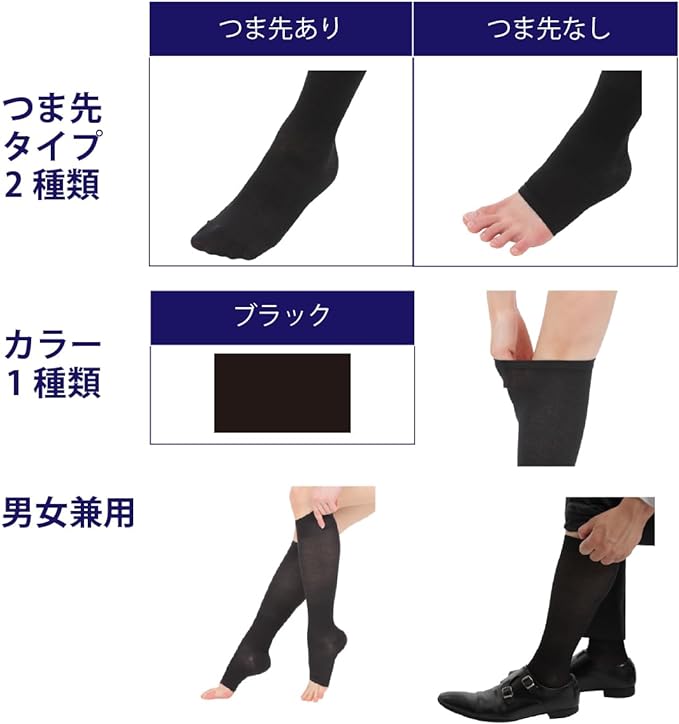 Dr. Feel, Doctor Supervised Elastic Socks, Soft Comfort, Cotton Blend Material, Toe Included, For Both Feet (1 Pair) - NewNest Australia