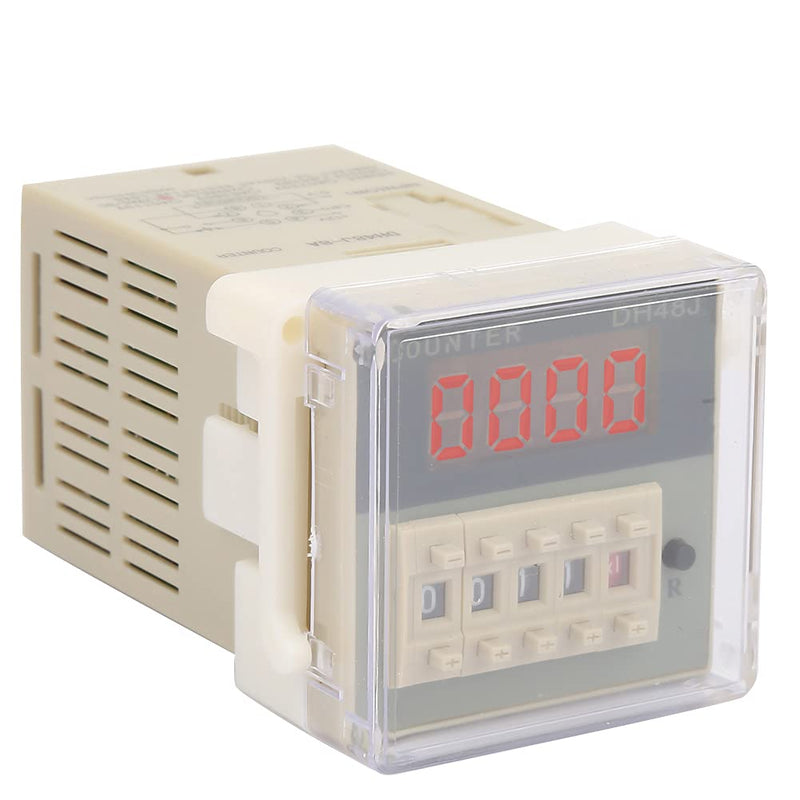 Digital Counter, Digital Display Counter Time Relay Controller 0-999900 Electronic 8 Pins Counter Relay Reset Sensor Sensing Count for Remote Control Automatic Control System(12V AC/DC)