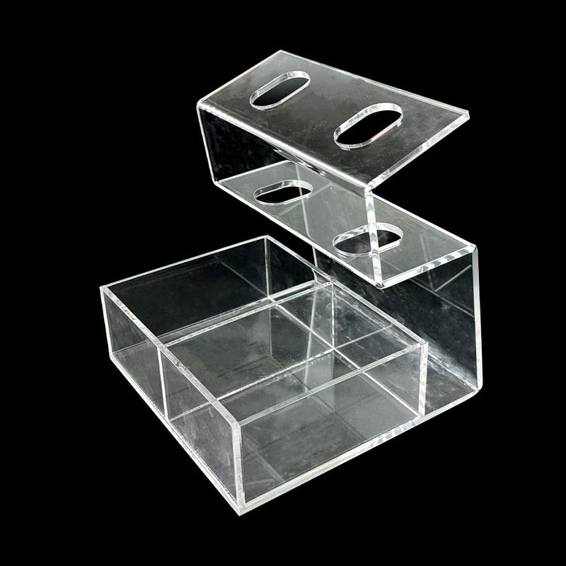 Dental Impression Gun Organizer, YOUYA DENTAL Clear Acrylic 2-Gun Holder with Mixing Tips Storage Holds Dental Impression Cartridge Delivery Dispenser Guns & Mixing Tips Organizer (2-Gun Compact) 2-Gun Compact