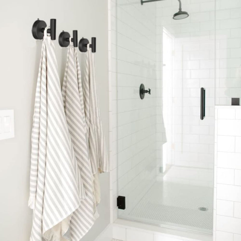 DGYB Large Suction Cup Hooks for Shower Set of 2 Black Towel Hooks for Bathrooms Stainless Steel Suction Shower Hooks for Inside Shower 15 Lb Removable Wall Hooks for Hanging Heavy Duty Matte Black