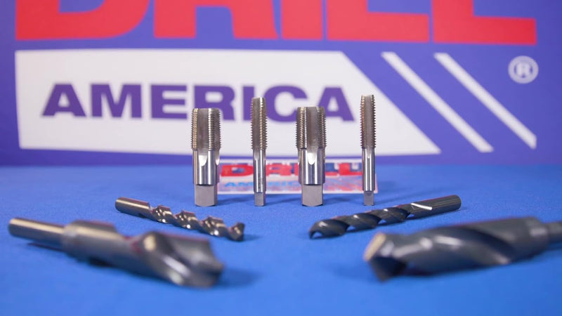 Drill America - POU1/2NPTW/DRILL 1/2" Carbon Steel NPT Pipe Tap and 23/32" High Speed Steel Drill Bit Set, POU Series 1/2" NPT 1/2" NPT Tap - 23/32" Drill