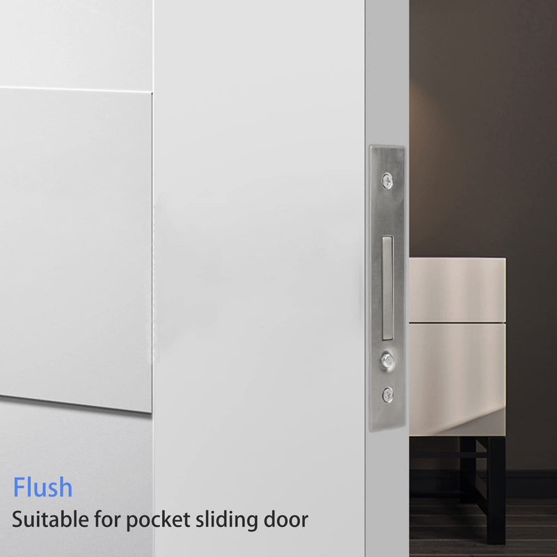 Dontay Pocket Door Handles with Large Auto Pop-Out Ring,Flush Hidden Edge Pull for Sliding Doors Hardware & Lock, Modern Space-Saving Design, Easy Install(5.44-inch,Brushed Nickel,1) 5.44-inch Brushed Nickel 1