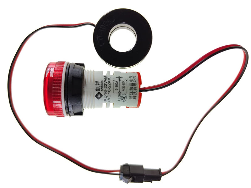 3pcs AC Current and Voltage Indicator with Two-Digit Display, 22mm Round Head LED Multi-Function Measuring Instrument Monitor Green red Yellow V . A