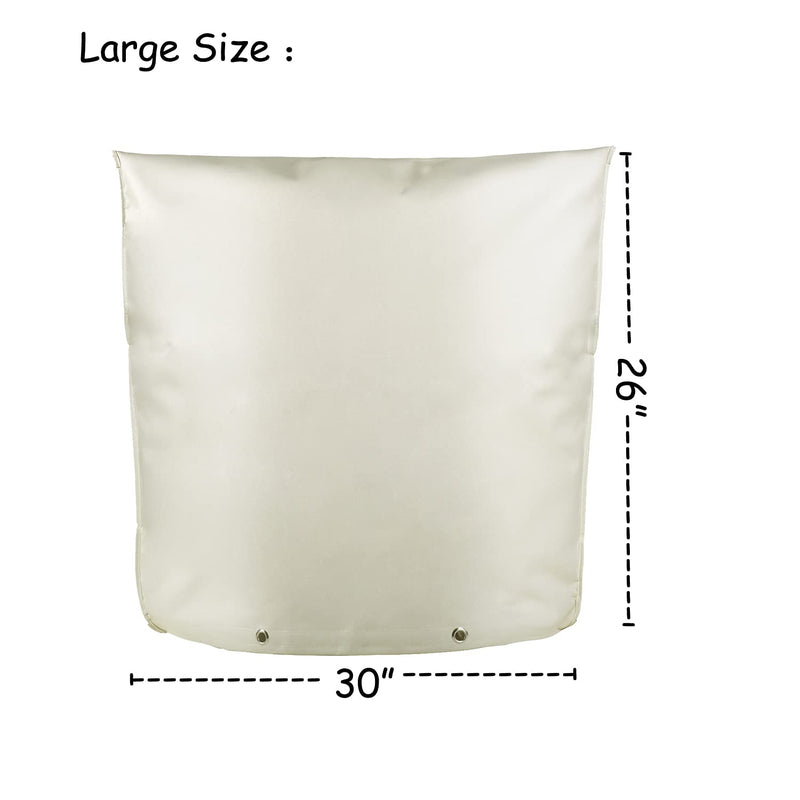 Outdoor Backflow Preventer Insulation Cover -Insulated Pouch for Winter Pipe Freeze Protection, Backflow System, Water Sprinkler Valve Box, Meter or Controller (30 " W x 26 " H,White) 30"W x 26"H,White
