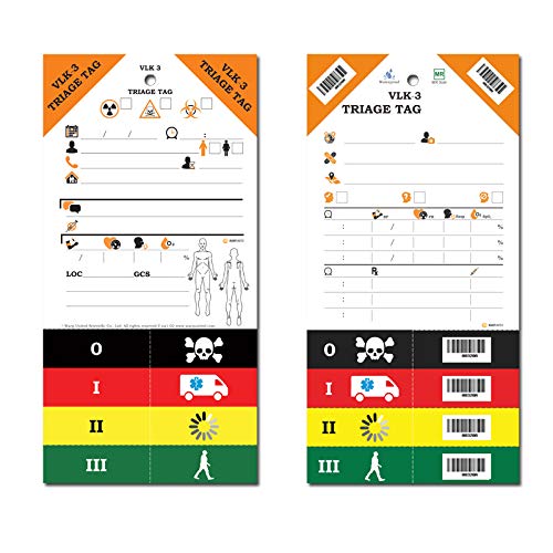 10-Pack VLK-3 Waterproof Medical Triage Tag for Mass Casualty Incident Version na 1.02