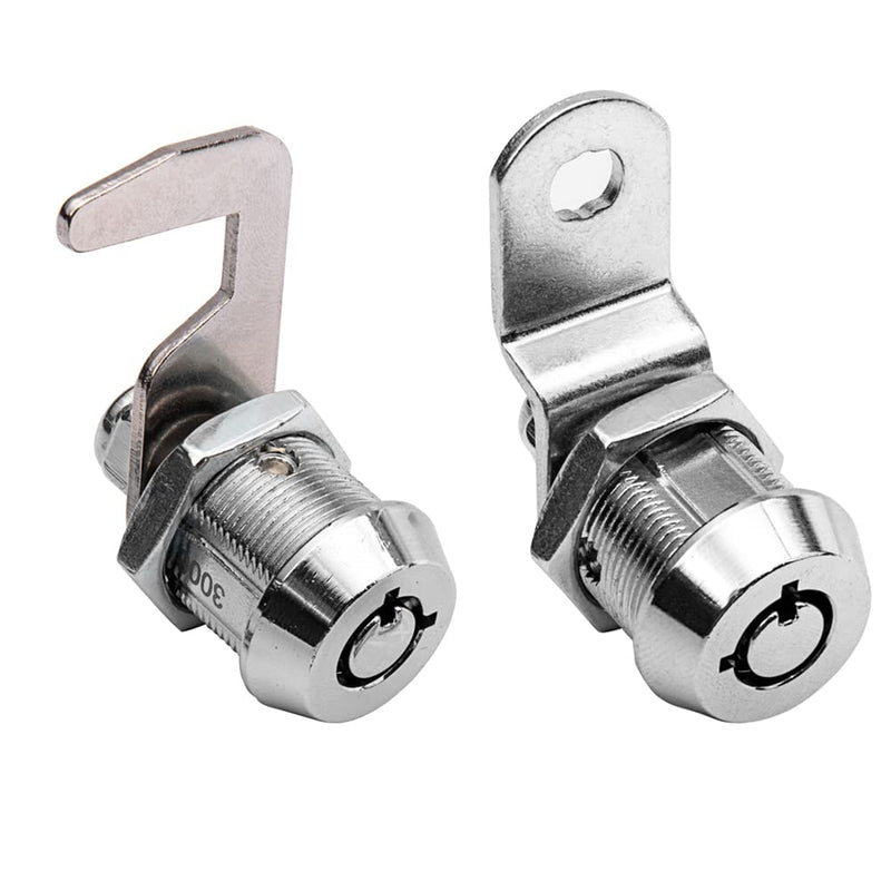 WOOCH Toolbox Lock Tubular Cam Replacement Lock Hook Cam Keyed Alike (5/8 Inch, Chrome Finish, 2 Pack)