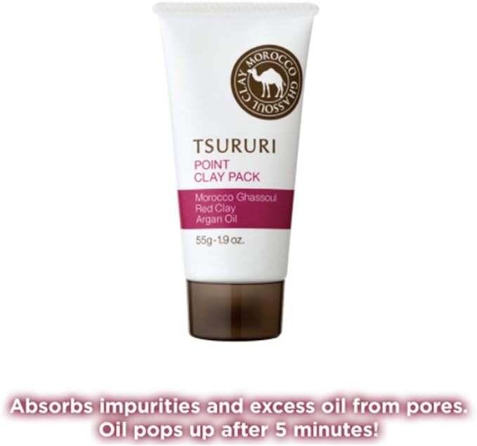 Tsururi Facial Pack Remove Dead Skin Layer Point Pack Power of Ghassoul & Red Clay 1.9 oz (55 g) - NewNest Australia