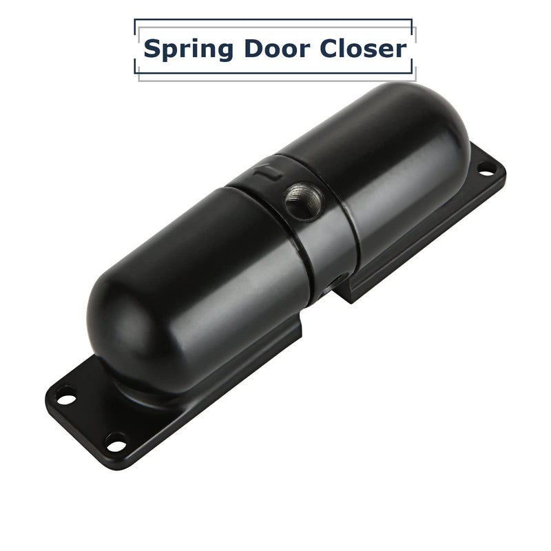 2 Pack Safety Spring Door Closers 4-1/4 inch Automatic Door Closer Residential, Auto Door Closer Adjustable Closing Door Hinge to Convert Hinged Doors to Self-Closing, Black