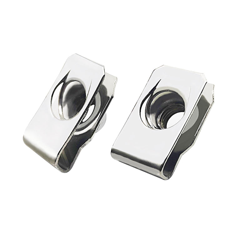 M6 U-Style Clip-On Nut, U-Type Stainless Steel 18-8 (304) Regular Extruded U-Nut, Pack of 50 M6 304 Stainless Steel
