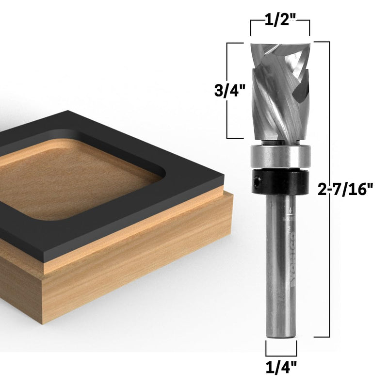 YONICO Flush Trim Router Bits Pattern Bit Compression Ultra-Performance Top Bearing 1/4-Inch Shank 33203q