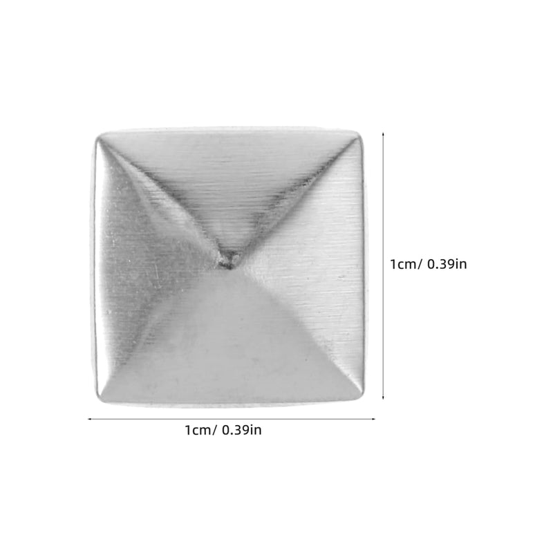 NUOBESTY 200pcs Pyramid Studs for Clothing, 0.39" Metal Square Spikes Hotfix Iron on Silver Rivets for Leather Crafts, DIY Punk Accessories for Shoes, Bags, Fabric, Jacket