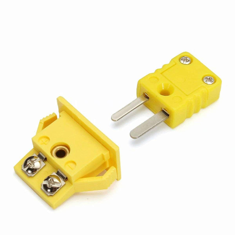2Set K-Type Panel Mount Thermocouple Miniature Socket and Plug Connector(Yellow) Set of 2 K-Type Thermocouple