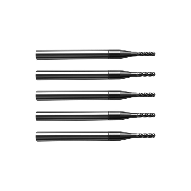 5Pcs 1/16" Carbide Ball Nose End Mills, ALTiN Coated, 4 Flute, Ball End Router Bit for Hardened Steel, Stainless Steel, Alloy Steel, Aluminum, CNC Router Bits with 1/8" Shank Diameter 1/16 in 5