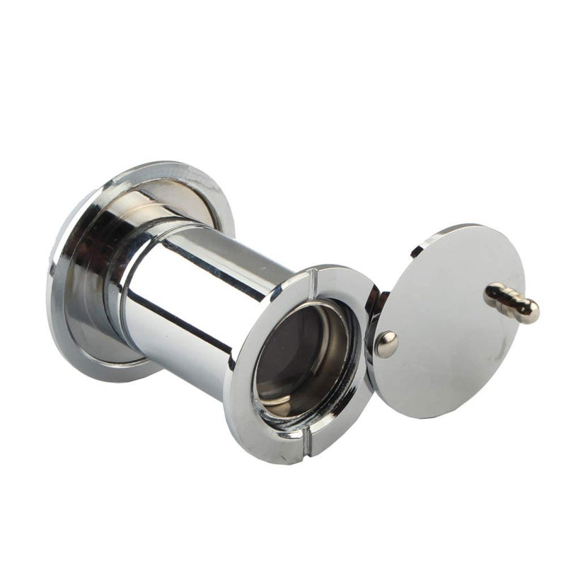 Safety Door Viewer,Solid Brass 220-degree Door Viewer/Peephole with Heavy Duty Rotating Privacy Cover Doors, Durable Door Viewer for Home Office Hotel (Chrome) 22mm Bright Silver