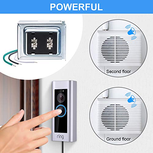 Maxdot 1 Pack Doorbell Transformer 16V 30VA Compatible with Ring Wired Video Doorbell, Safe Wired Doorbell 30VA Kit, Easy to Install Door Bell Transformer for Home