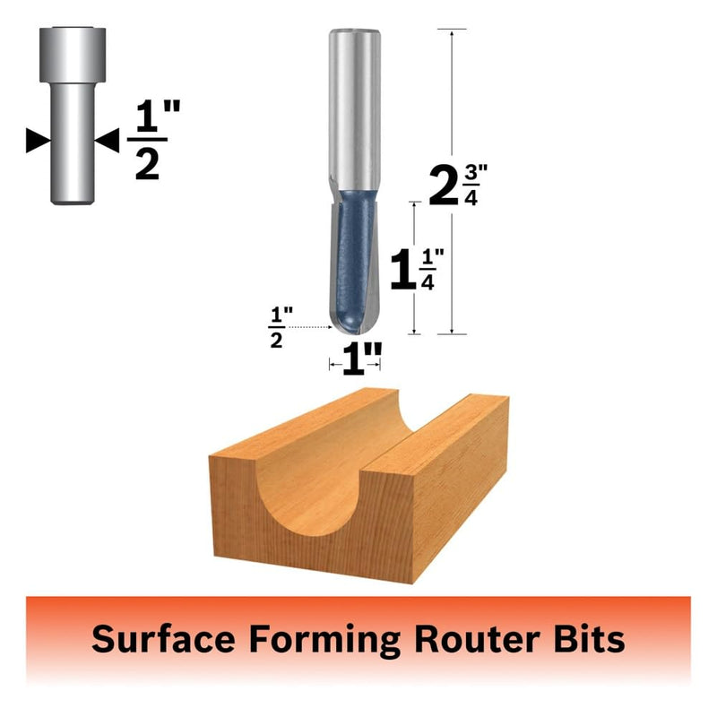 Bosch 85451M 1/2 in. x 1 in. Carbide Tipped Extended Round Nose Bit