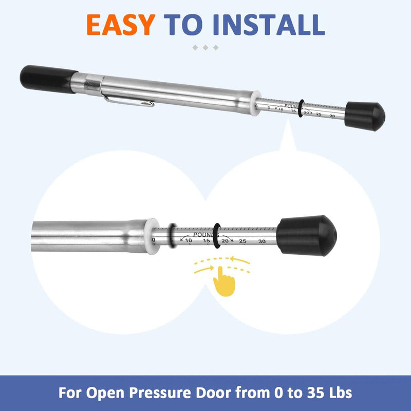 Door Pressure Gauge 0-35 Lbs with Plastic Protective Tube，Door Testing Tool That Meets ADA Requirements