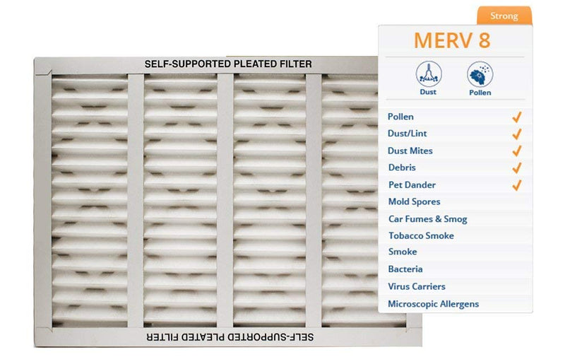 Lamons KP-16x20x1x2.AZ.DSC Assigned by Sterling Seal & Supply, (STCC) Furnace Air Filter, 16x20x1 Purolator Key Pleat Extended Surface Pleated Air Filter, Mechanical MERV 8, (Pack of 2)