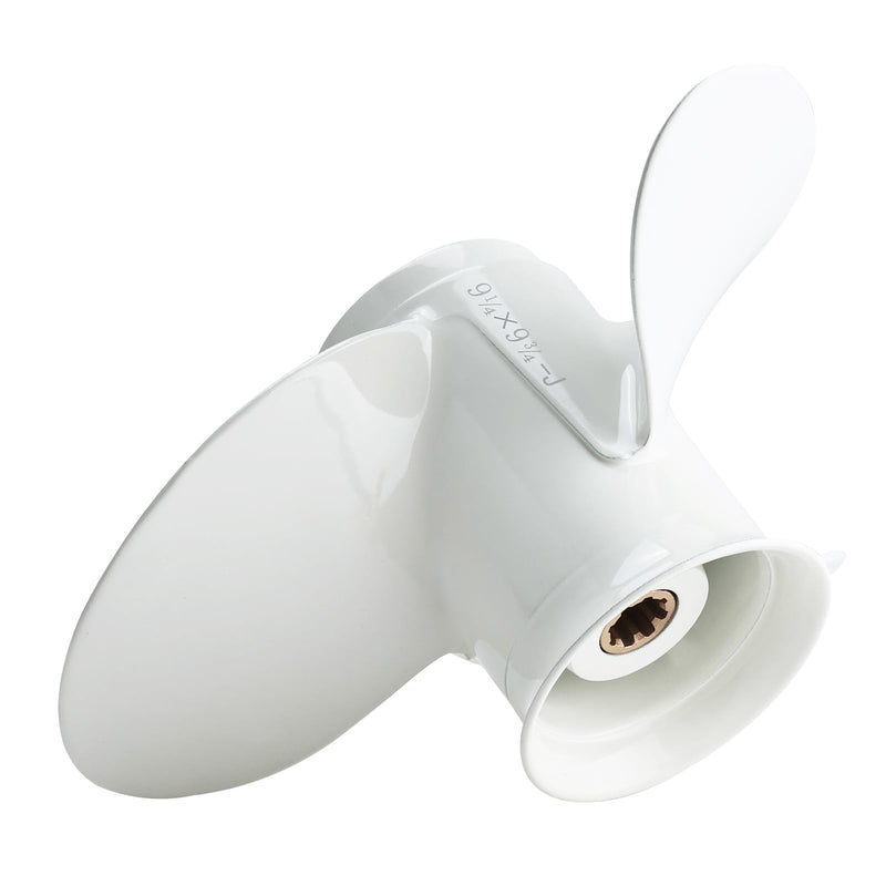 NovelBee Aluminum Outboard Propeller for Yamaha F8 F9.9 F15 F20 9.9HP 15HP | 9 1/4X9 3/4-J Propeller;9 1/4X10 Propeller;1/2-J 9 1/4X11-J Propeller;Boat Propeller;Outboard Motor Propeller;8 Spline;RH 9-1/4 x 9-3/4