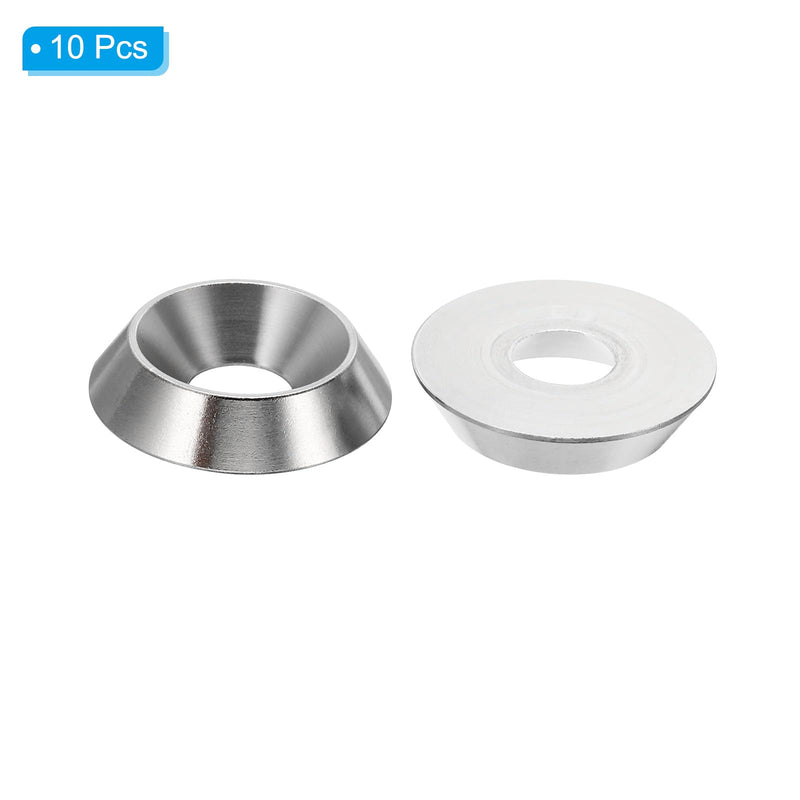 PATIKIL M12 Finish Countersunk Washer, 10pcs 36mm Dia. 8mm Tall Solid 304 Stainless Steel CNC Cup Washer Flat Screw Head Gasket for Constructions, Taper