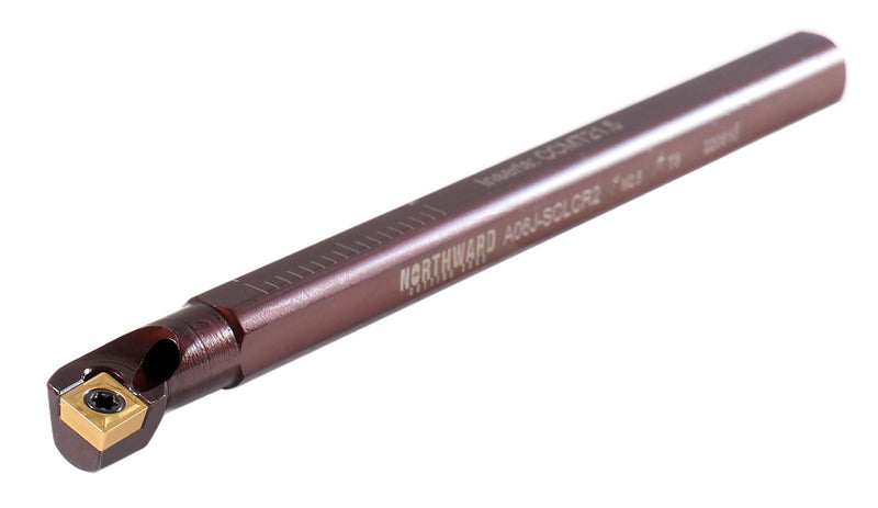 Accusize 3/8" Right-Hand SCLCR Coolant Through Indexable Boring Bar | 4.33 in OAL, 0.480 in Min Bore, CCMT 21.5 Carbide Inserts, 13° Approach Angle, 2800-0035 3/8 in