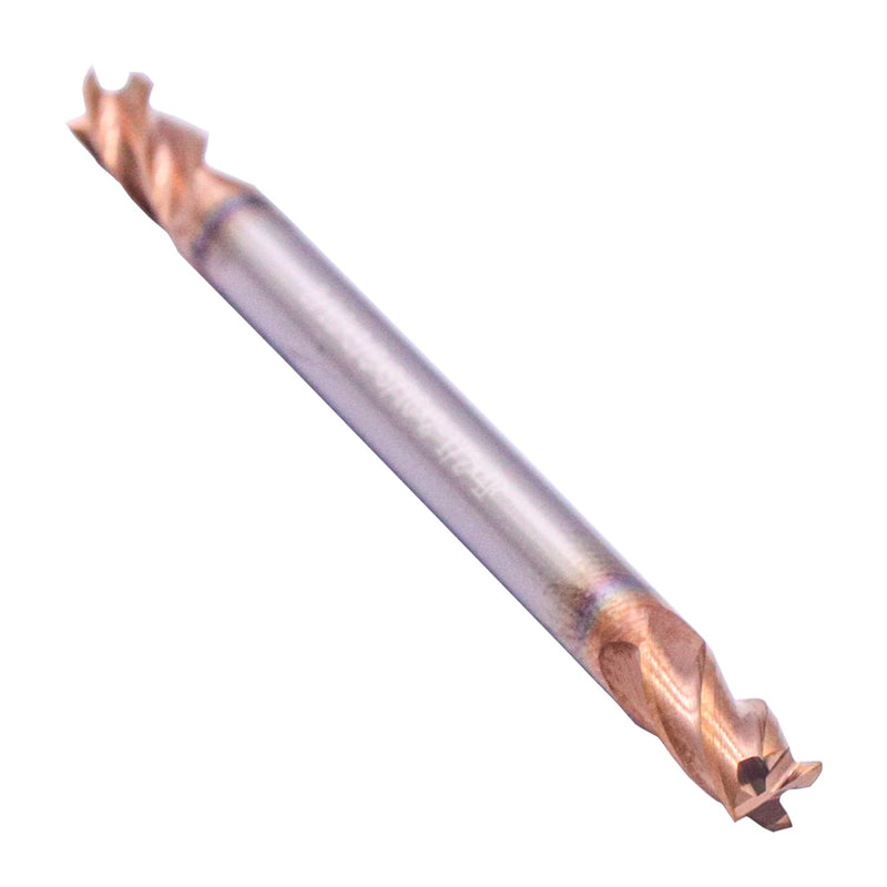 5 Pack 3/16" 4 Flute Double End Solid Carbide Square End Mill, TiSiN Coated | 35° Helix, 3/16" Cutting, 3/16" Shank, 3/8" LOC, 2-1/2" OAL, for Milling Alloy Steel, Carbon Steel, Cast Iron 3/16 in 5