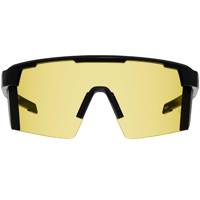 WISTON XL Z87 Sunglasses for Big Wide Heads Men Women,TR90 Ultralight UV400 Protection Sun Glasses Z8224 Black/Night Vision-non Polarized