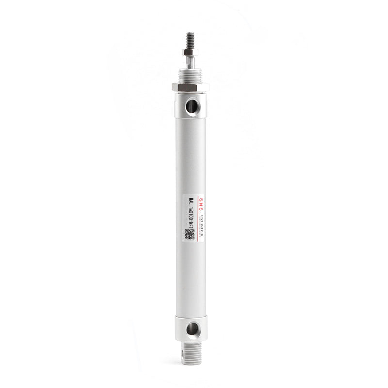 SNS Pneumatic 16mm Bore 100mm Stroke NPT1/8 Aluminum Alloy Mini Air Cylinder Double Action MAL16x100 MAL16*100-NPT