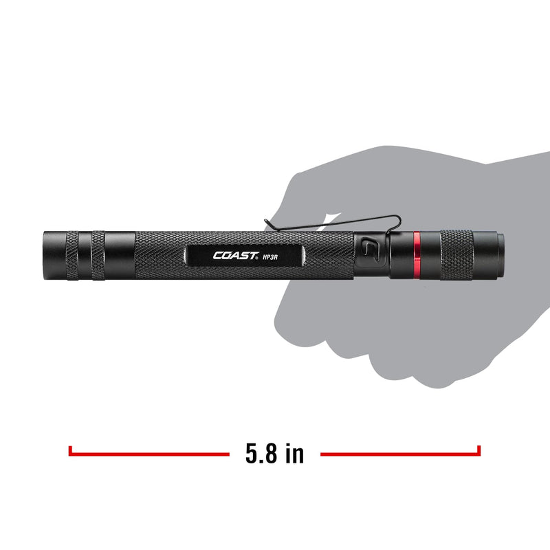 Coast® HP3R 385 Lumen Rechargeable LED Penlight with Twist Focus™, Orange