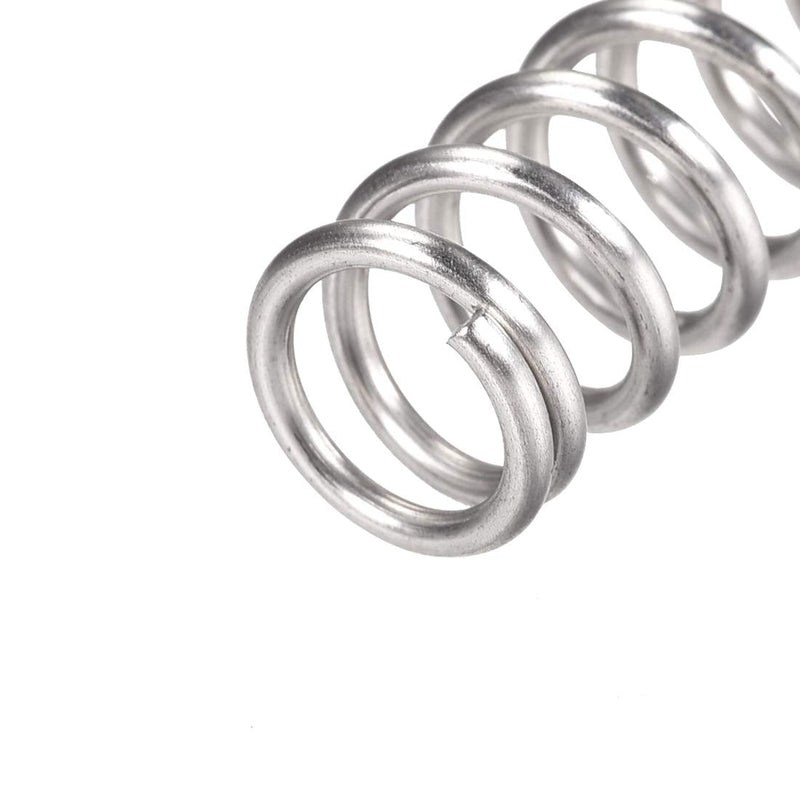 uxcell Compression Spring,304 Stainless Steel,12mm OD,1.6mm Wire Size,13.75mm Compressed Length,25mm Free Length,63.2N Load Capacity,Silver Tone,10pcs 12mmx1.6mmx25mm