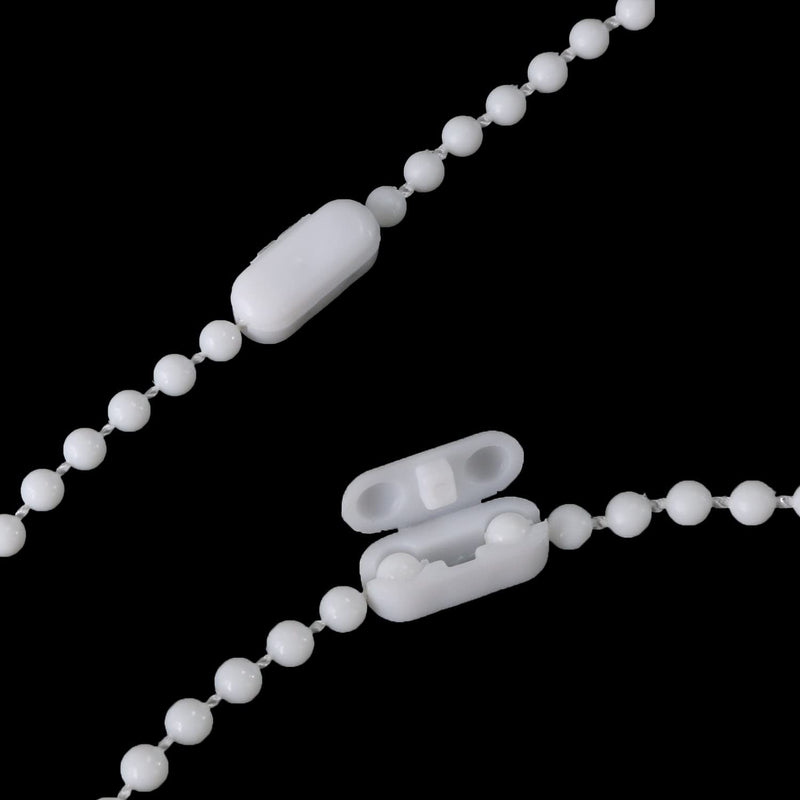 MEETOOT Blinds Pull Bead Chain Repairer Kit 10 Meter 10.94 Yards Plastic Roller Blind Roman Vertical Shade Beaded Chain Pull Cord Window Curtain Beads Rope with 10pcs Connectors, White - NewNest Australia