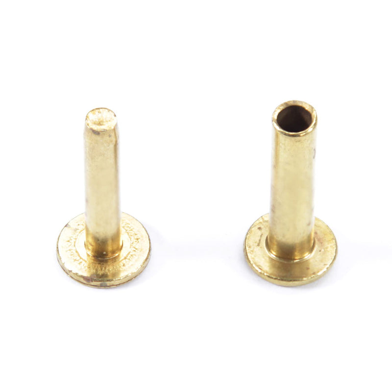 Cutlery Rivets (10 Pack) for DIY Handles & Knife Handle Repair - USA Size (0.312 x 0.155 x 0.750 Inch) - (Brass) - 2-Piece Rivet Knife Handle Fasteners (Cutlery Rivet)(0.312 x 0.155 x 0.750 Inch) (10PCS)(Brass)