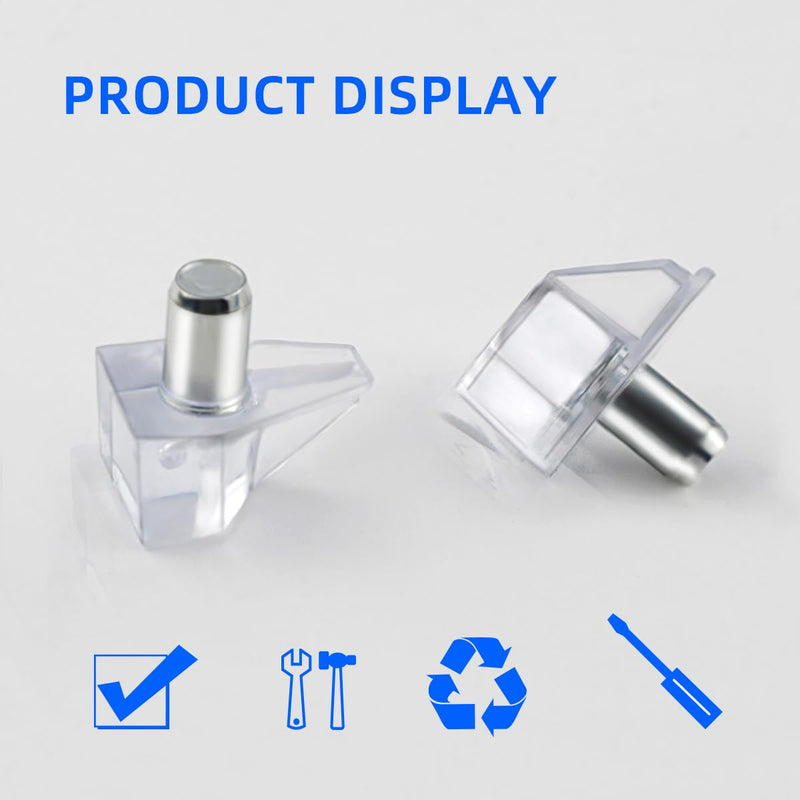 50 Pcs Shelf Support Peg Clear Holder Pegs Support Cabinet Shelf Pins for Kitchen Furniture Shelves for Book Shelves Clear Plastic Replacement Pins medicine cabinet shelf Supports plastic shelf pegs