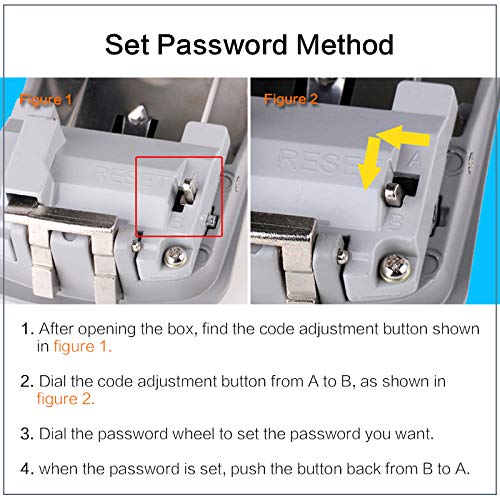 New Wall Mount Key Storage Lock Box with Key and 4-Digit Password Access Emergency Unlock Weather Resistant Steel for Indoors Outdoors Grey Gray