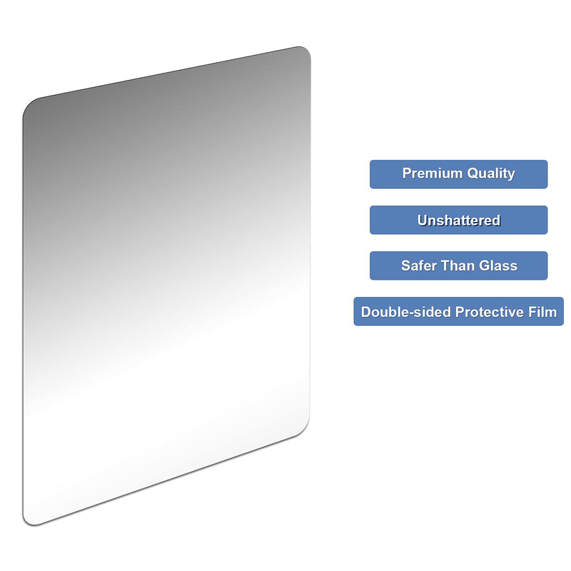 Marsui 32 Pieces Shatter Proof Plastic Mirror Craft 4 x 6 Inch Small Mirror Tiles Bulk with Soft Round Corners Double Sided Protective Film Reflector Sheets Art Craft Supply for Bathroom Home Decor