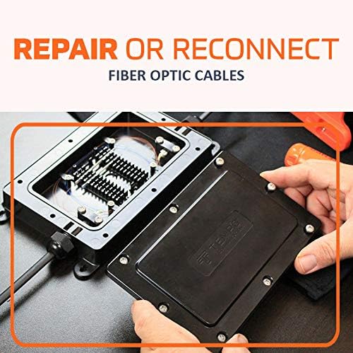 TEMPO Communications DFE100 Drop Fiber Enclosure Kit - Install Fiber Optic Cable Splices, Repair or Reconnect Fiber Optic Cables (Pro Grade)