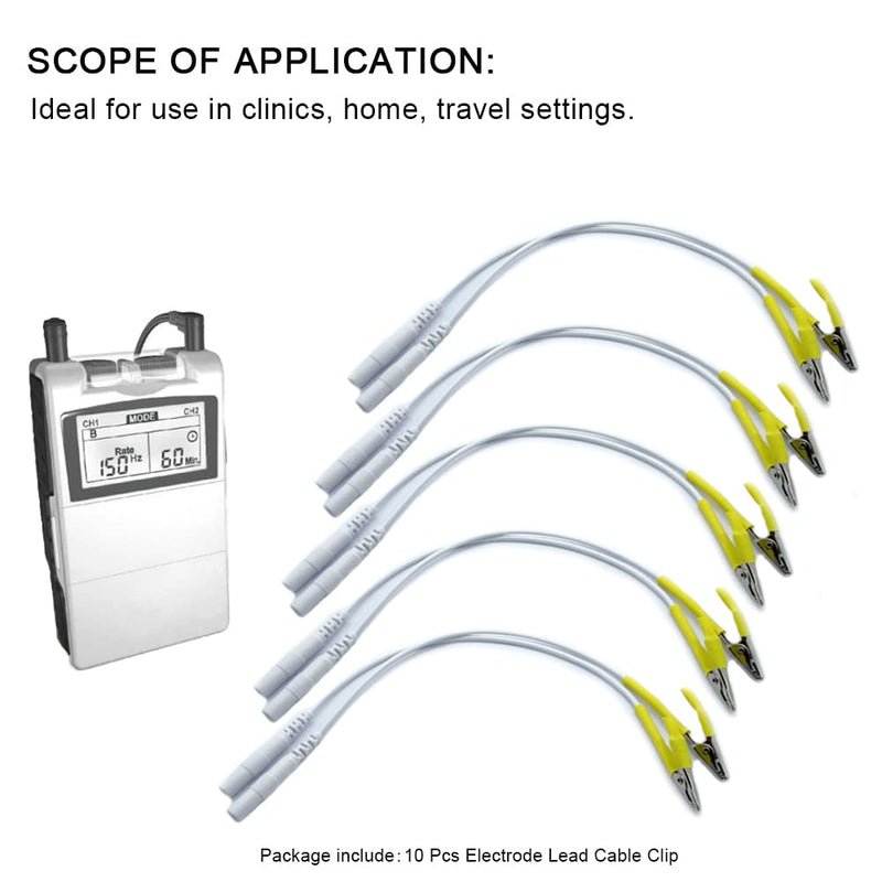 10 Pcs Electrode Lead Wires Cable Clip