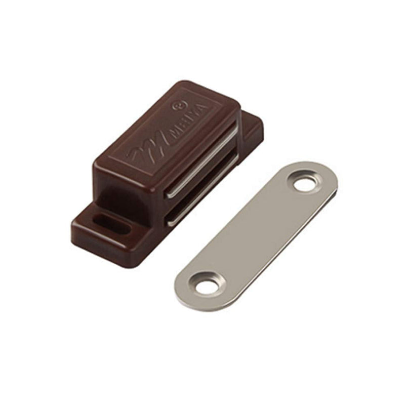 Cabinet Magnet Latch - Best for Cabinet Doors, Cupboards, Drawers and Shutters - Cabinet Magnetic Latch Easy Install - Magnetic Cabinet Catch Screws Included - Set of 12（Brown） Brown