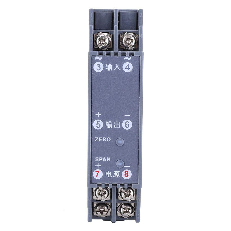AC Current Transducer, AC 0-5A to DC DC0-10V Output Din-Rail 35mm ABS Shell, DC 24V Powered AC Current Sensor for Signal Transmitter