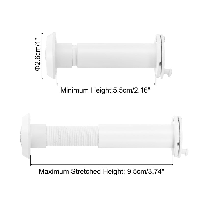 PATIKIL 9/16" Door Viewer Peephole, 2 Pcs Copper Privacy Door Viewer with Privacy Cover, 180-Degree Fits 2-3/16" to 3-3/4" Door with 14mm/0.55" Drill Bit for Security, White