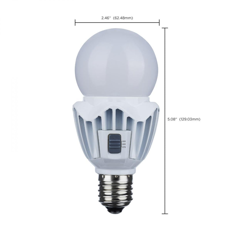 Satco S28737 Hi-Pro A21 High Lumen LED Light Bulb, CCT Selectable 2700K/4000K/5000K, 20 Watts, White