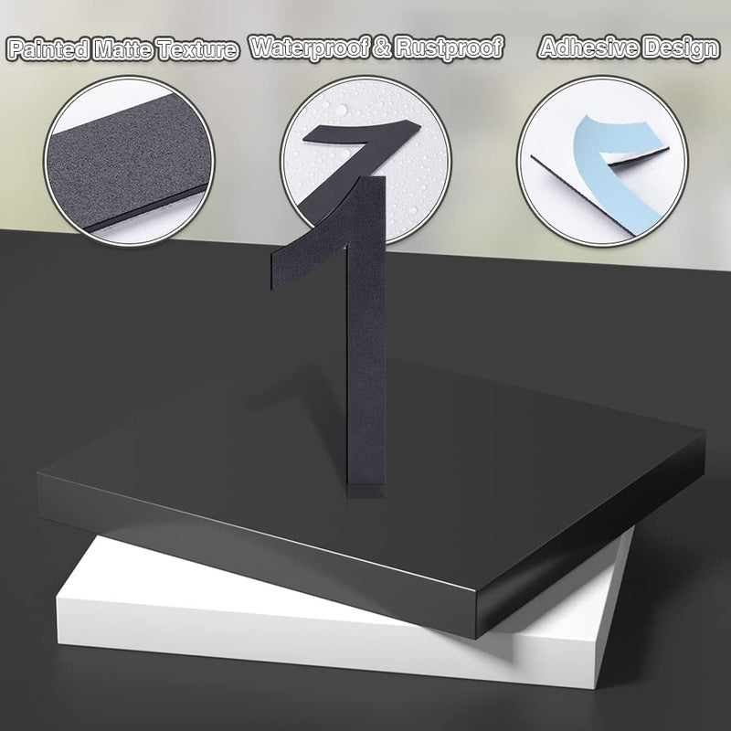 6 Inch Self-adhesive House Numbers,Stainless Steel House Number for Outside,Big Modern House Numbers, Garden Door Address Numbers for House, 911 Visibility Signage (1) 1